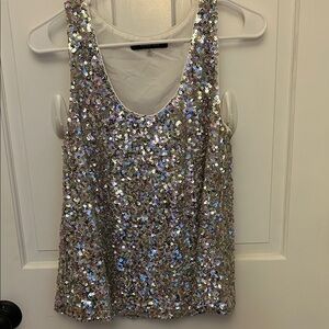 Sugarlips sequin silver sleeveless top